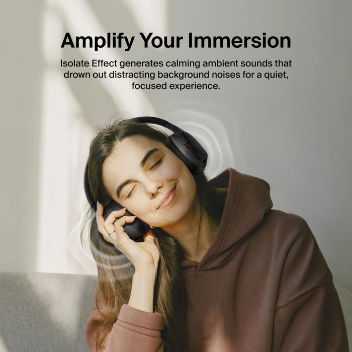 SoundForm Isolate Noise Cancelling Over-Ear Headphones – Black