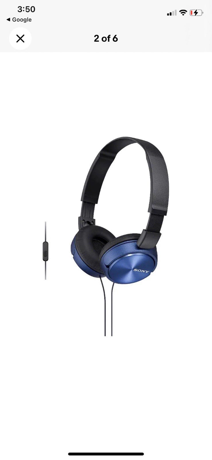 Sony MDR-ZX310AP High-Quality Balanced Sound Stereo Headphone w/Mic Blue