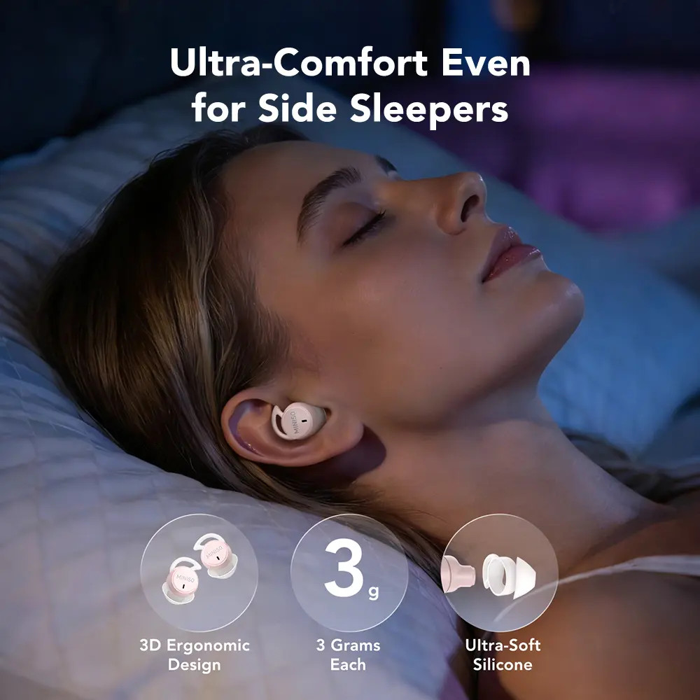 MINISO MS217 Wireless Earbuds Bluetooth 6.0 Headphones, Sleep Earbuds, Waterproo