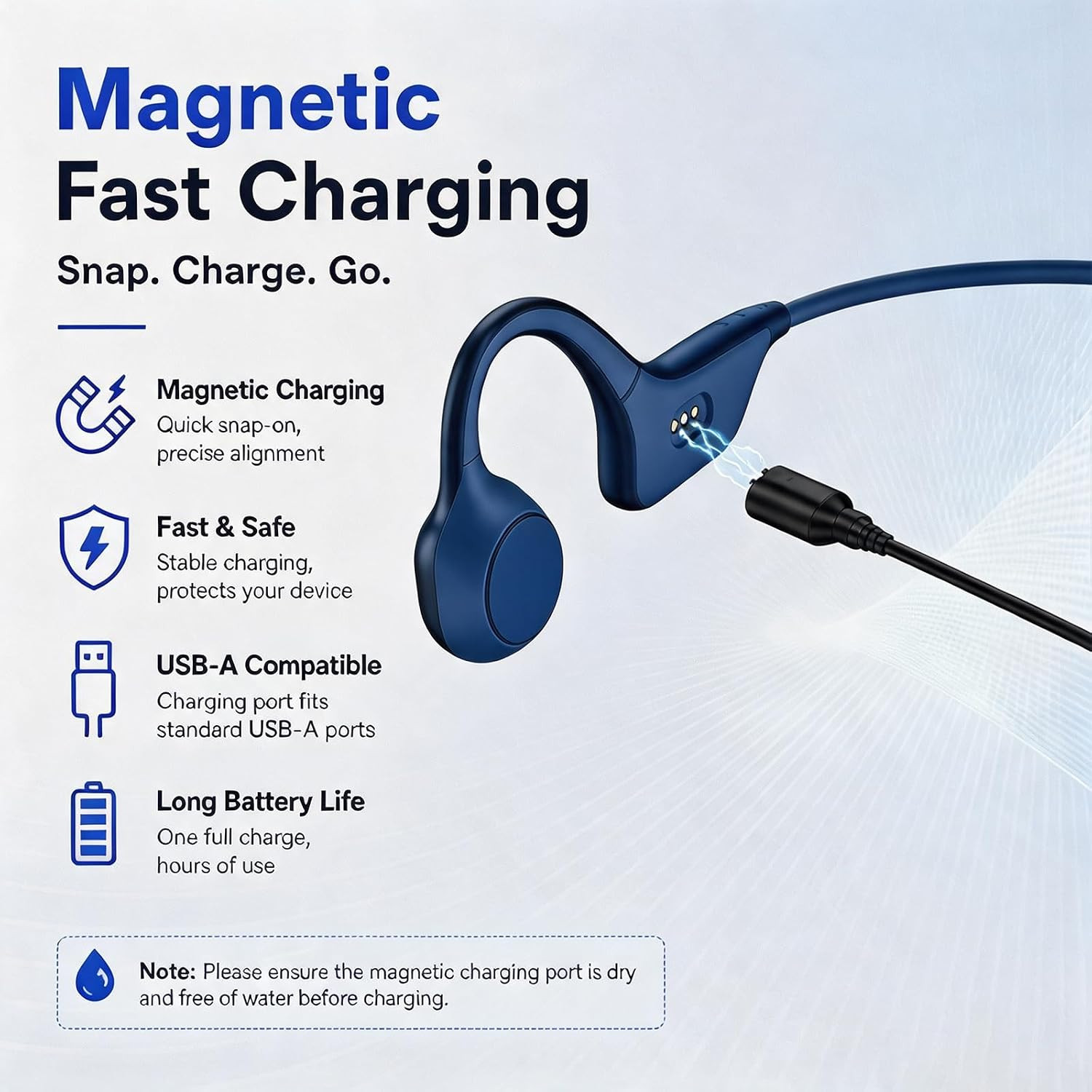 Open-Ear Headphones with Noise-Canceling Mic, Bone Conduction Headphones | AI EN