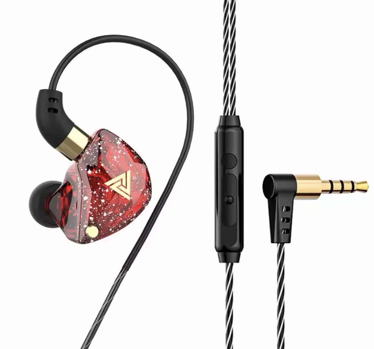 QKZ AK3 Wired In-Ear Monitor Earbuds w/Mic HiFi Gaming Music Red