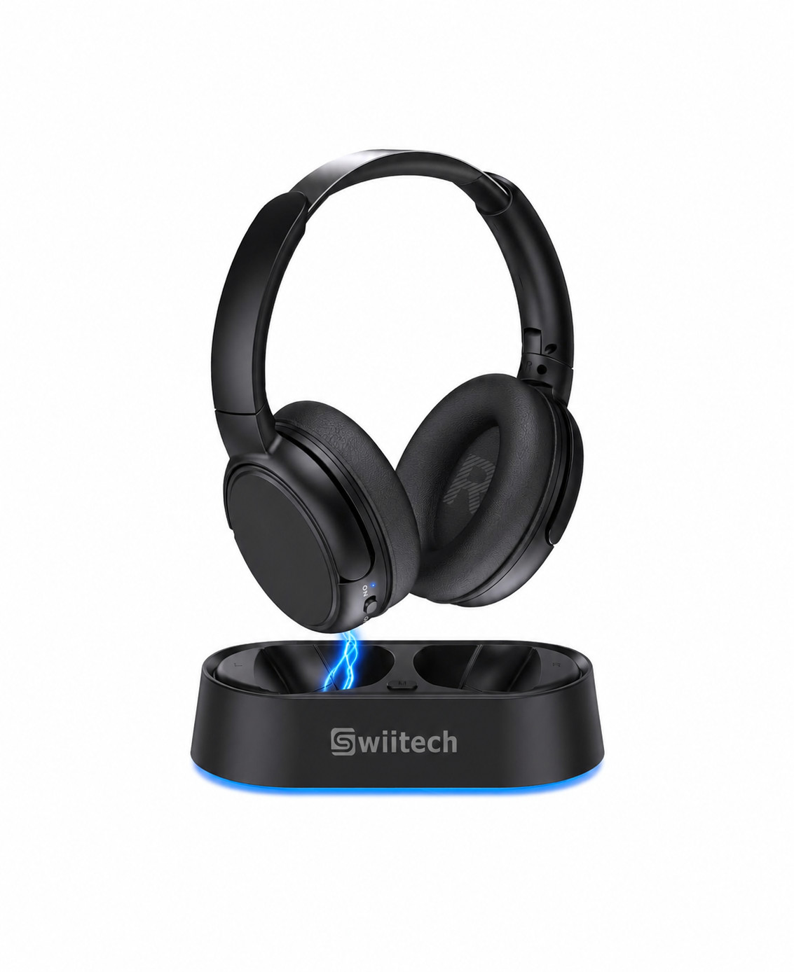 Swiitech Wireless Headphones TV Headphones Transmitter Charging Base Bluetooth