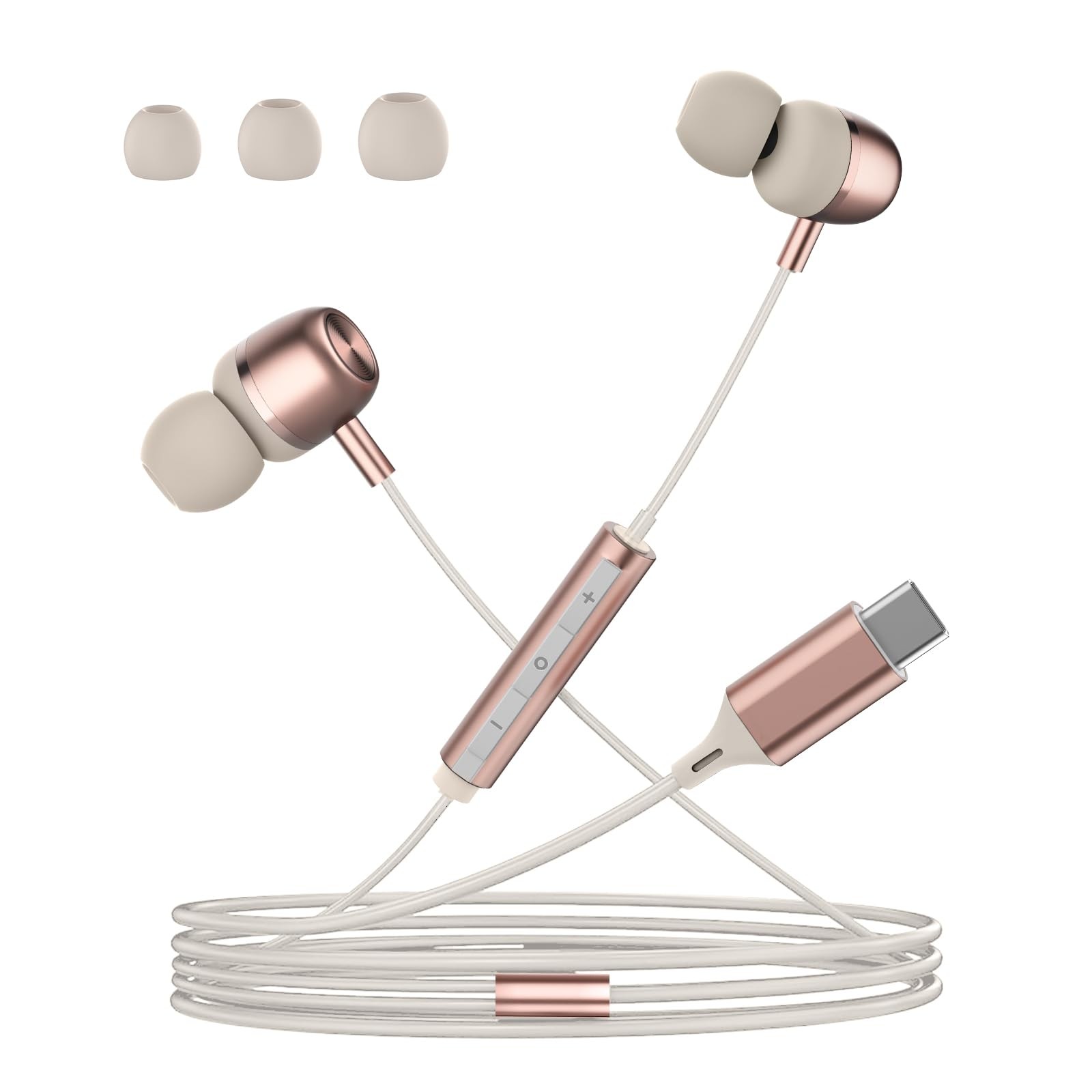 Pink USB C Headphones for Women Girls, Cute Wired Type C In common use,