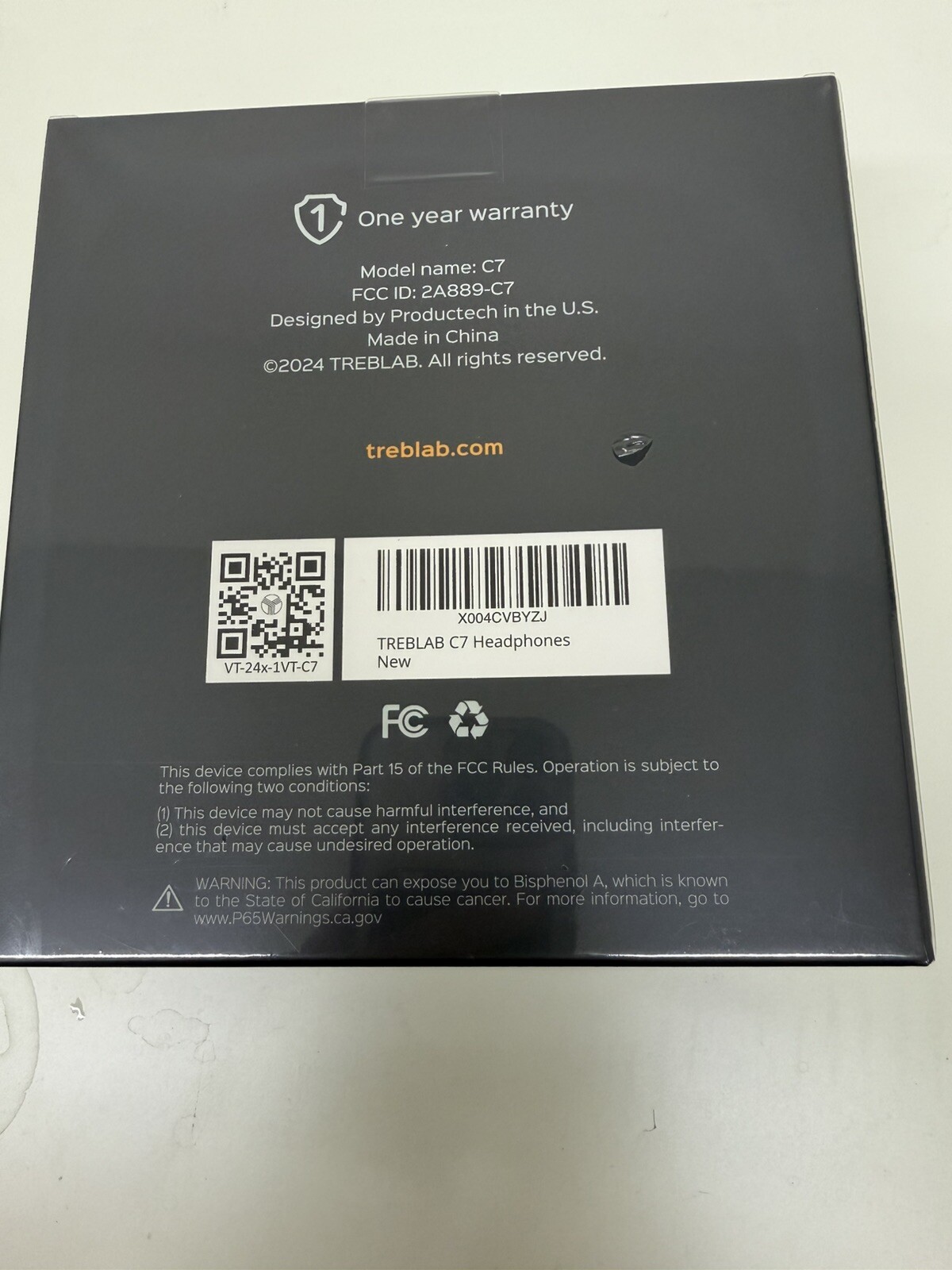 TREBLAB C7 – Single Ear Bluetooth Headset with Mic, 45H Playtime