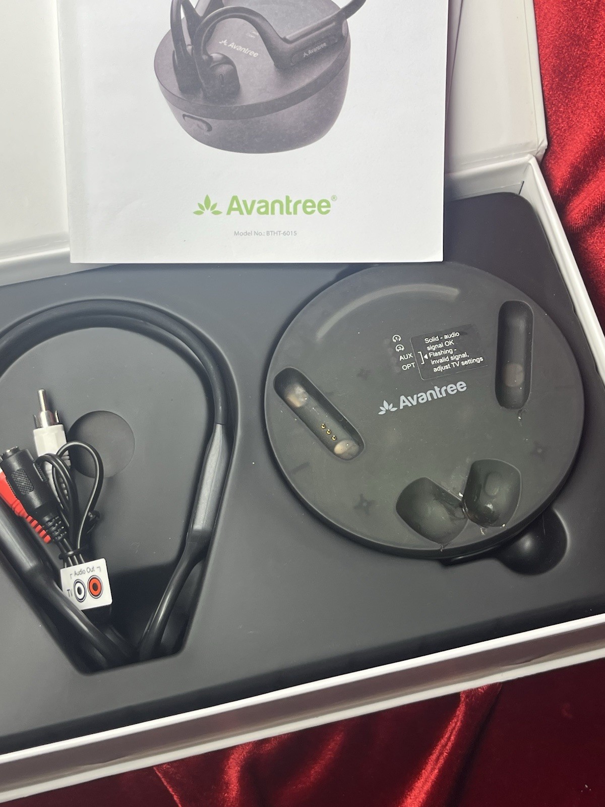 Avantree Medley Air – Wireless Earbuds for TV Listening with Clear Black