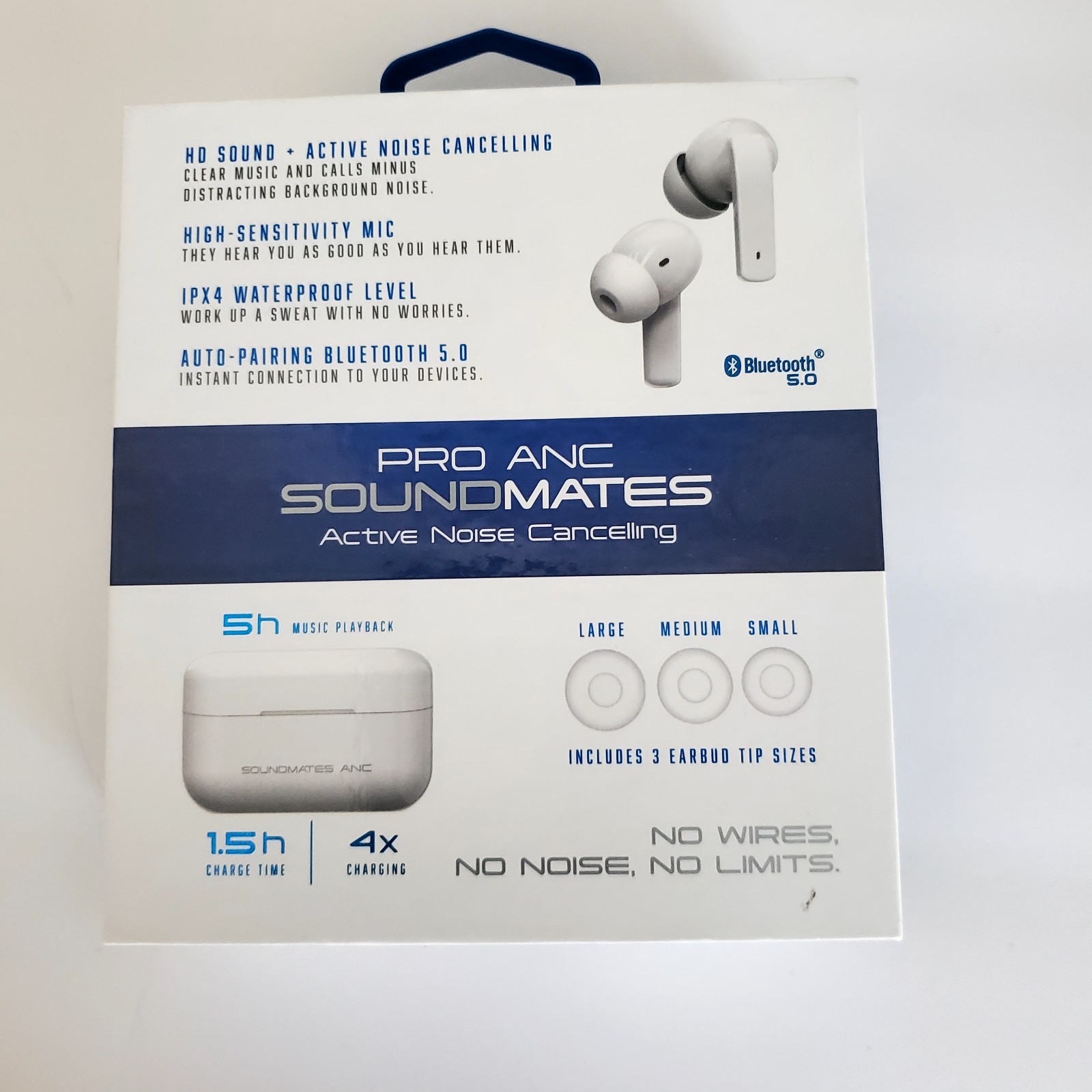 Pro Anc Sound Mates Wireless Earbuds Noise Canceling, Sweat Resist, 5 Hour Music