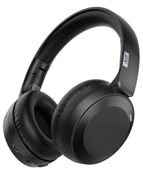 acer Wireless Bluetooth Headphones, 70 Hours Playtime, Foldable Over-Ear Black
