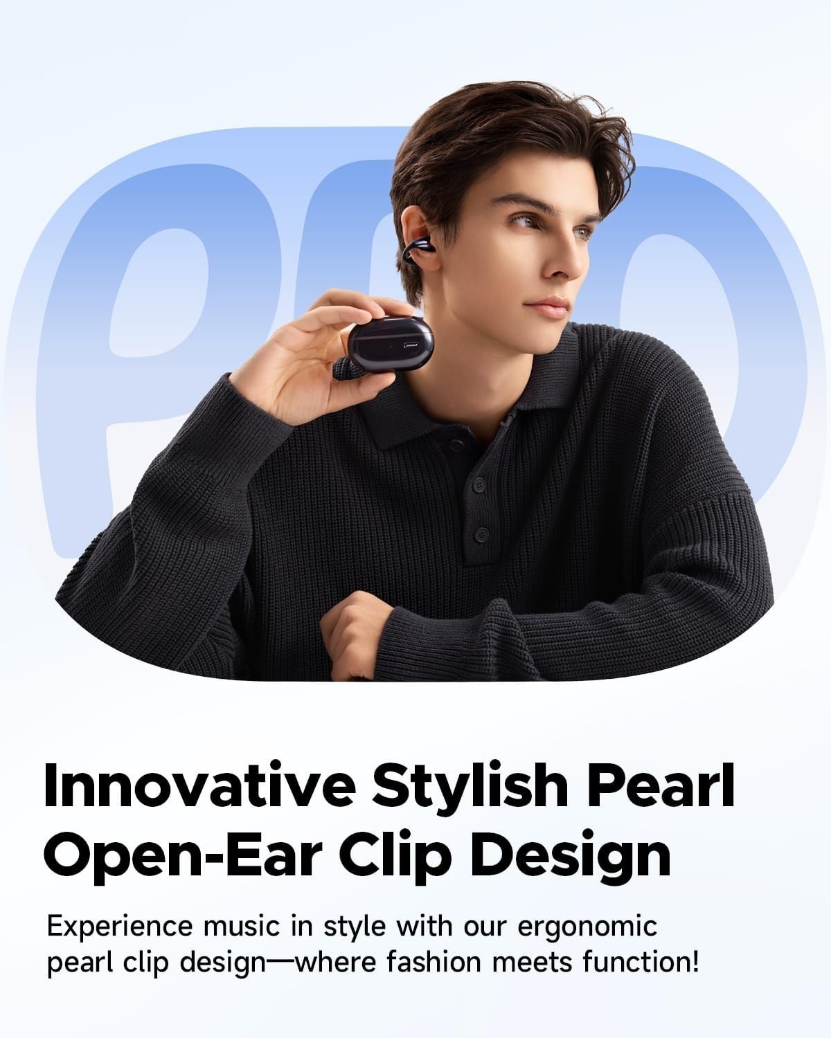 ? SoundPEATS PearlClip Pro Purple Open‑Ear Earbuds Clip‑On Wireless 24H Playtim