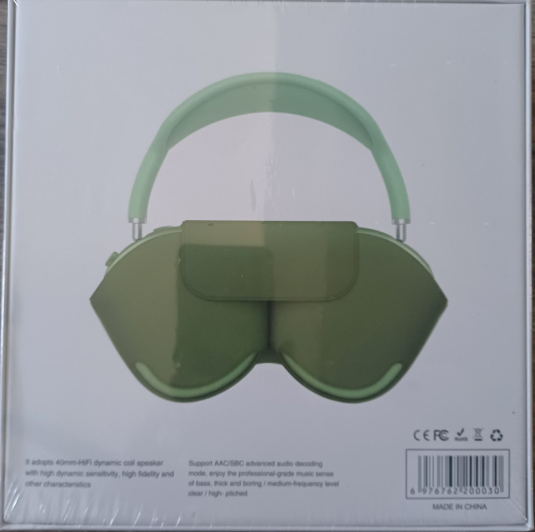Over the Ear Max Style USB-C Bluetooth Unbranded ROHS Headphones Mint Green NIB
