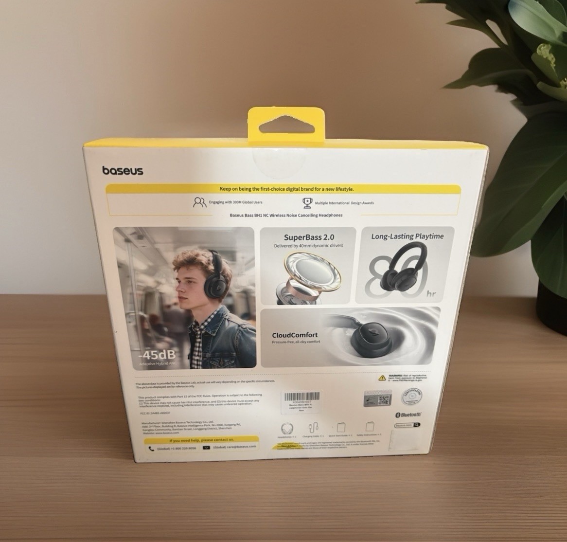 Baseus Bass BH1 Adaptive Active Noise Cancelling Headphones LDAC 80H Play BT 6.0