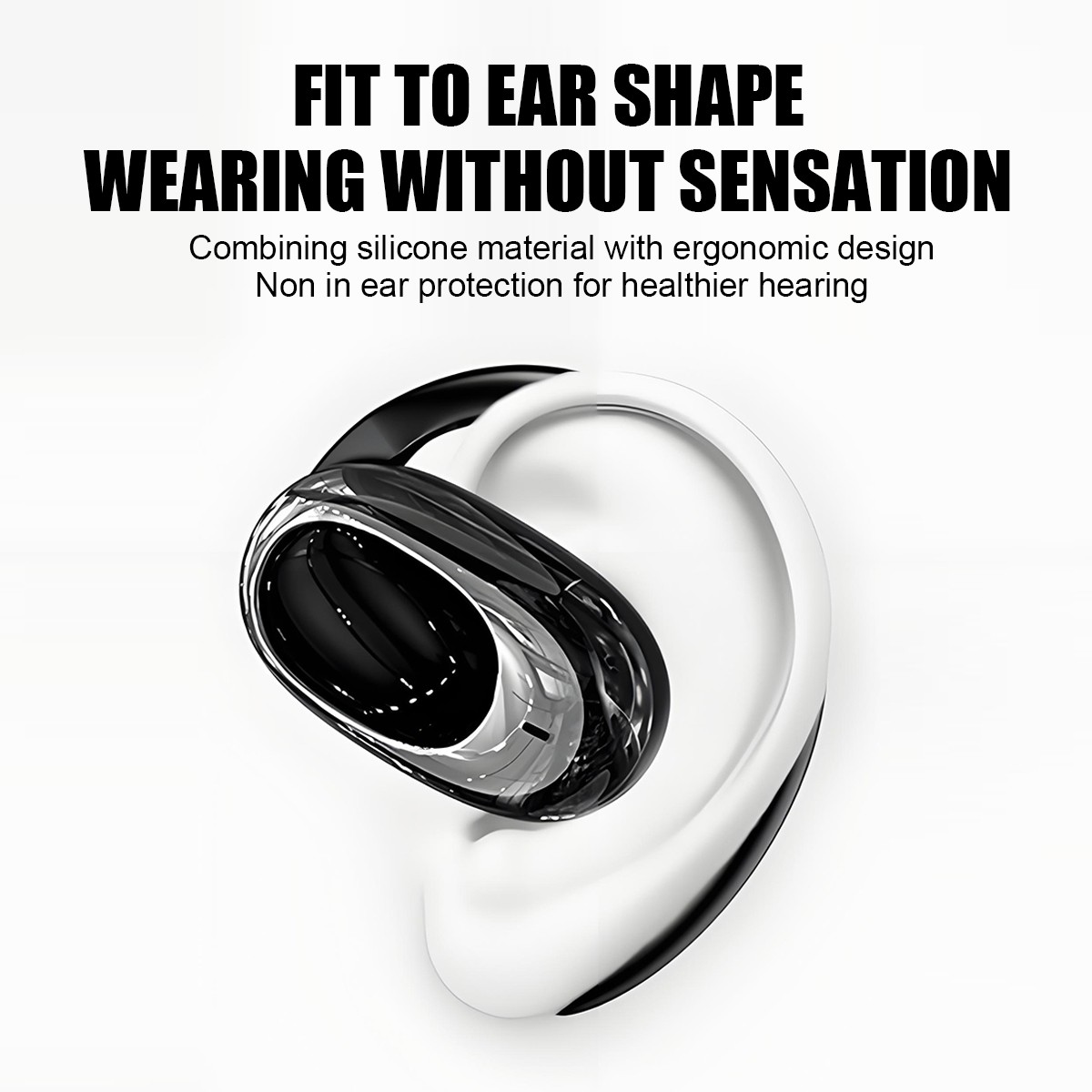 LCD HD screen Over The Ear Earbuds Bluetooth Wireless Multi language switching _