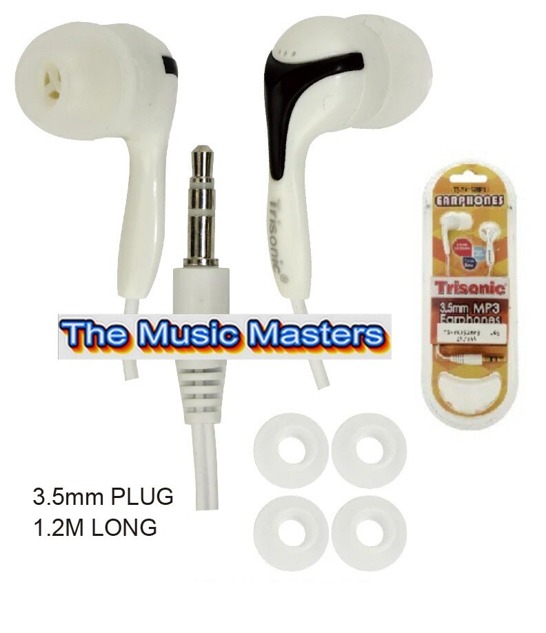 2X Wired 3.5mm In-Ear Stereo Earbuds Earphones Audio Headphones Headset White