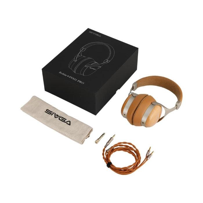 SIVGA SV021 Pro Beechwood Closed Back HiFi Headphones Wired 50mm OFC Cable
