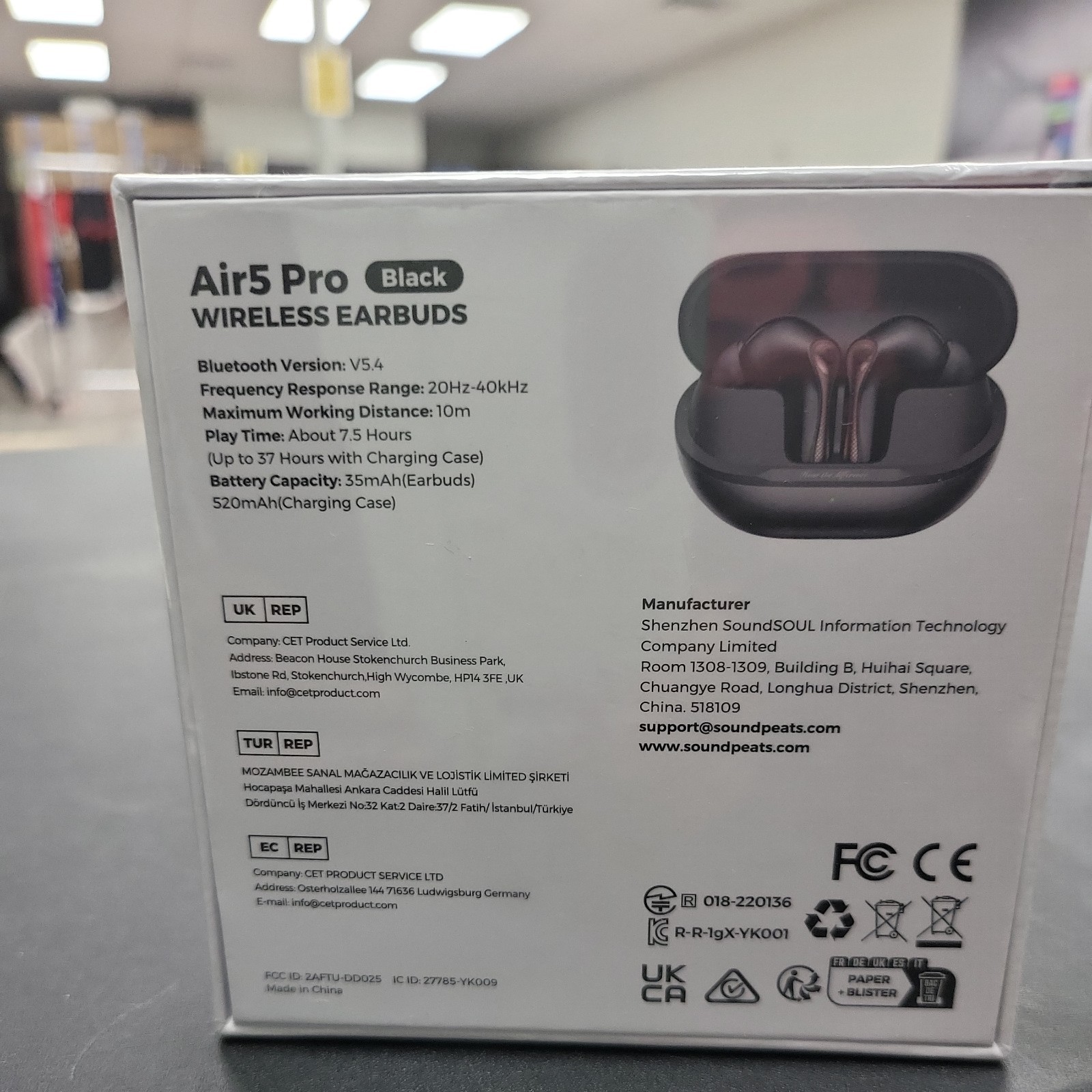 SoundPeats Air5+ (Black) Full Box Earbuds 2025 VGP