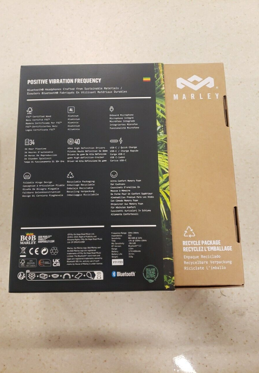 Marley Positive Vibration Frequency Wireless Headphones