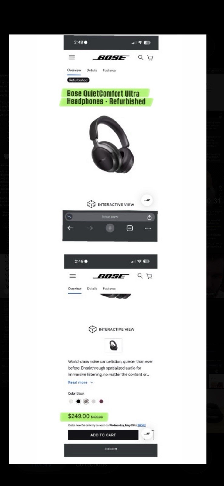 Bose QuietComfort Ultra Over-Ear Headphones – Black