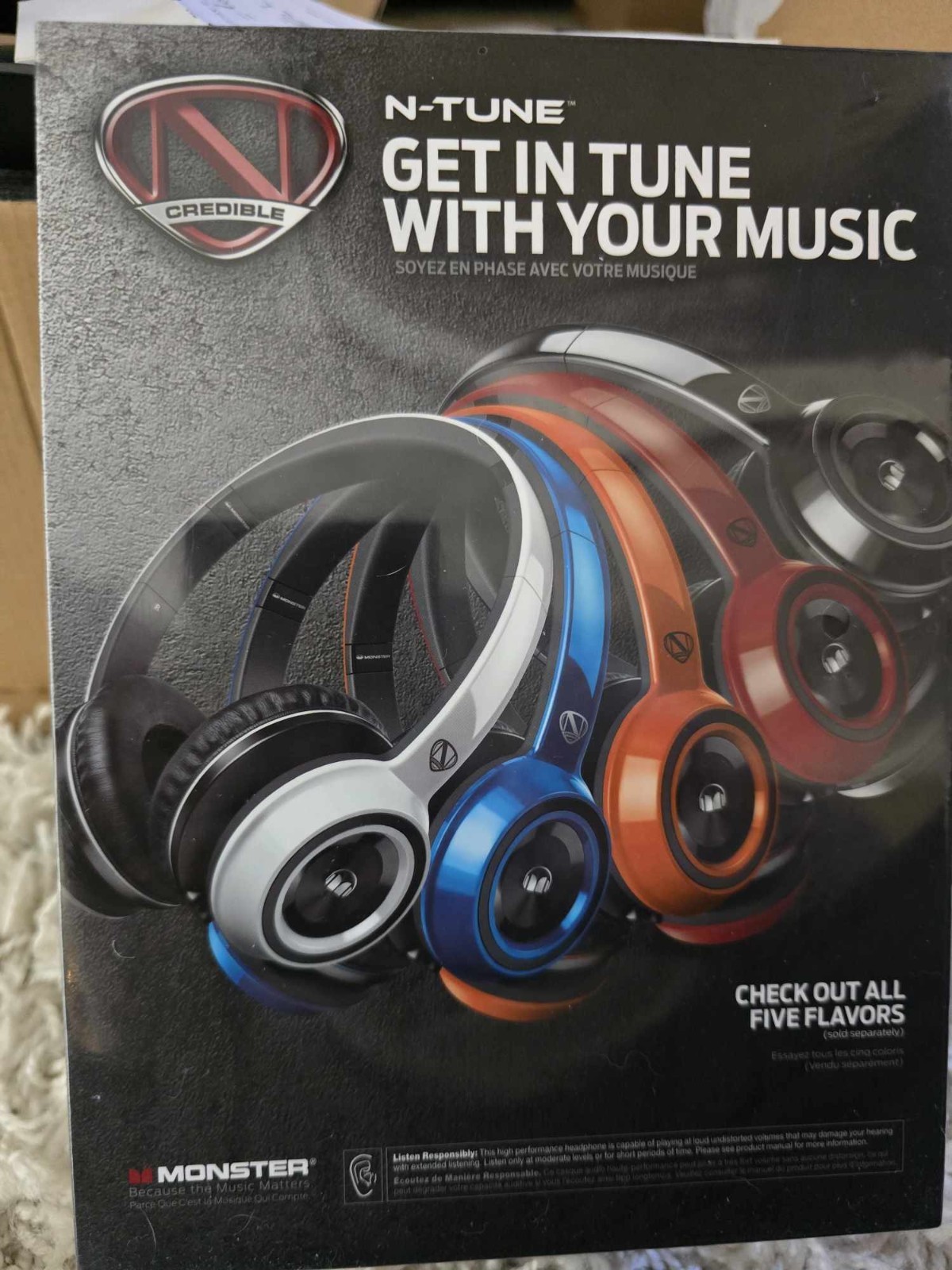 Brand New Monster N-Tune High Performance On-Ear Headphones Cherry Red (128488)