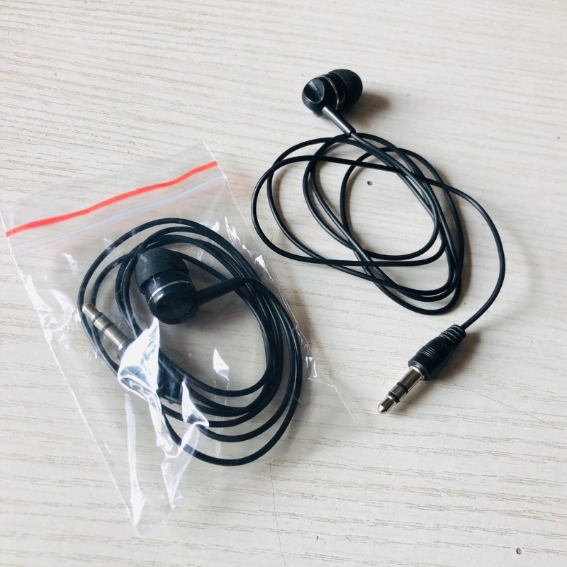 .5mm Single Side In Ear Earphone Earbud Coiled Corded Headsets for Mobile Phone