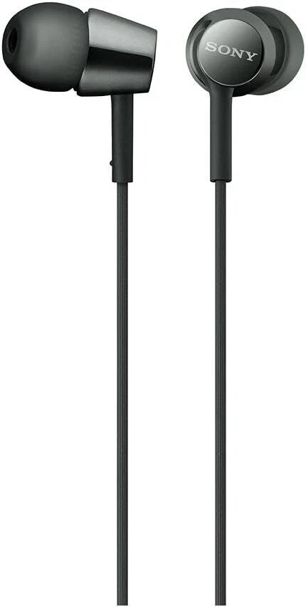 New SONY MDR-EX155 B Closed Dynamic In-Ear Headphones Black from Japan