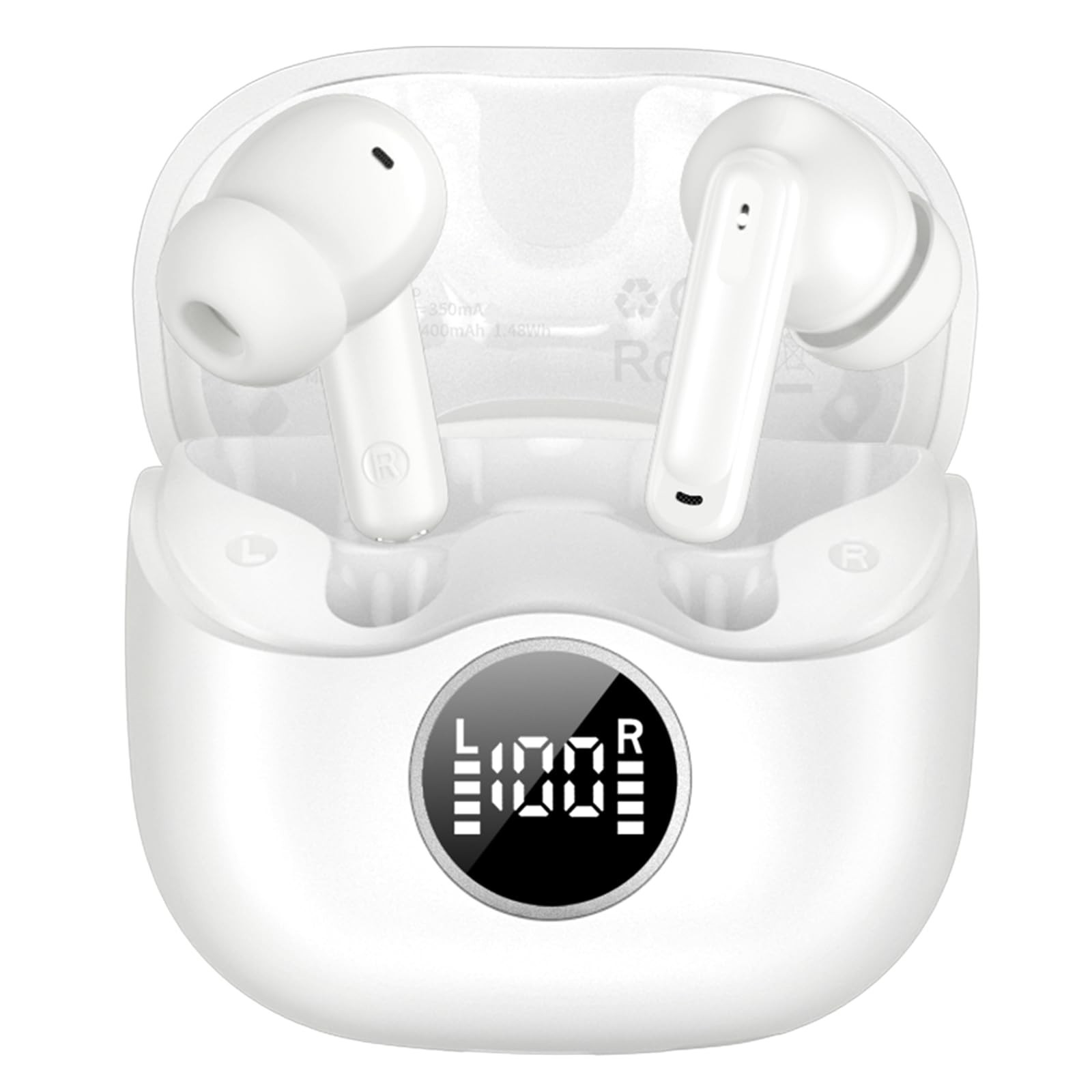 Wireless Noise Cancelling Earbuds, 6 Mics Clear Call, Hi-Res Audio, 40H Battery,