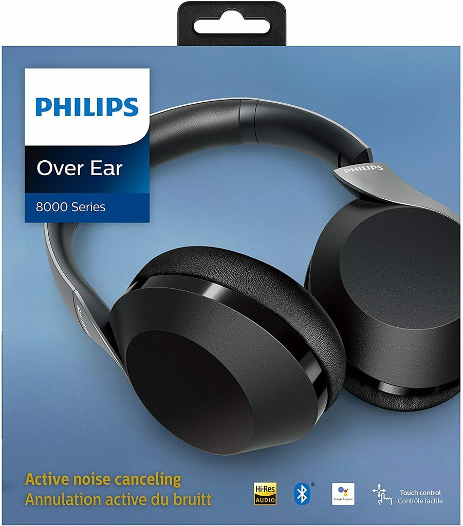 PHILIPS Over Ear Active Noise-Cancelling Headphones Hi-Res Wireless Bluetooth