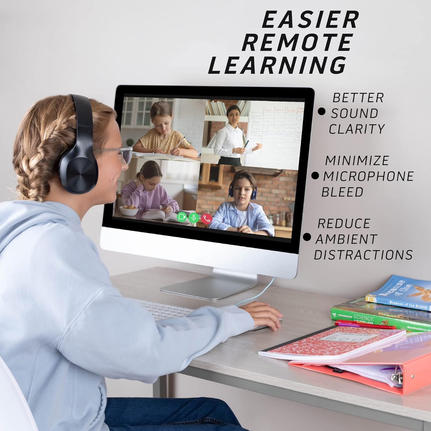 Bulk Kids Headphones for School with Microphones – 5-Pack On-Ear 3.5Mm Wired Hea