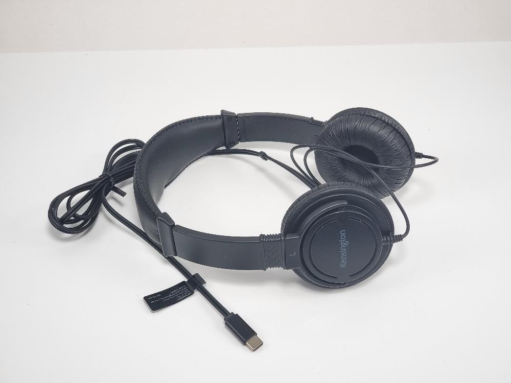 Kensington K97456WW USB C On Ear Headphones Wired 6ft Cord Black