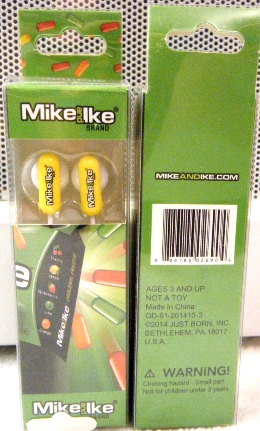 2 Earbuds 3.5mm jack kids adults Mike and Ike “candy”earphones ~ yellow cute