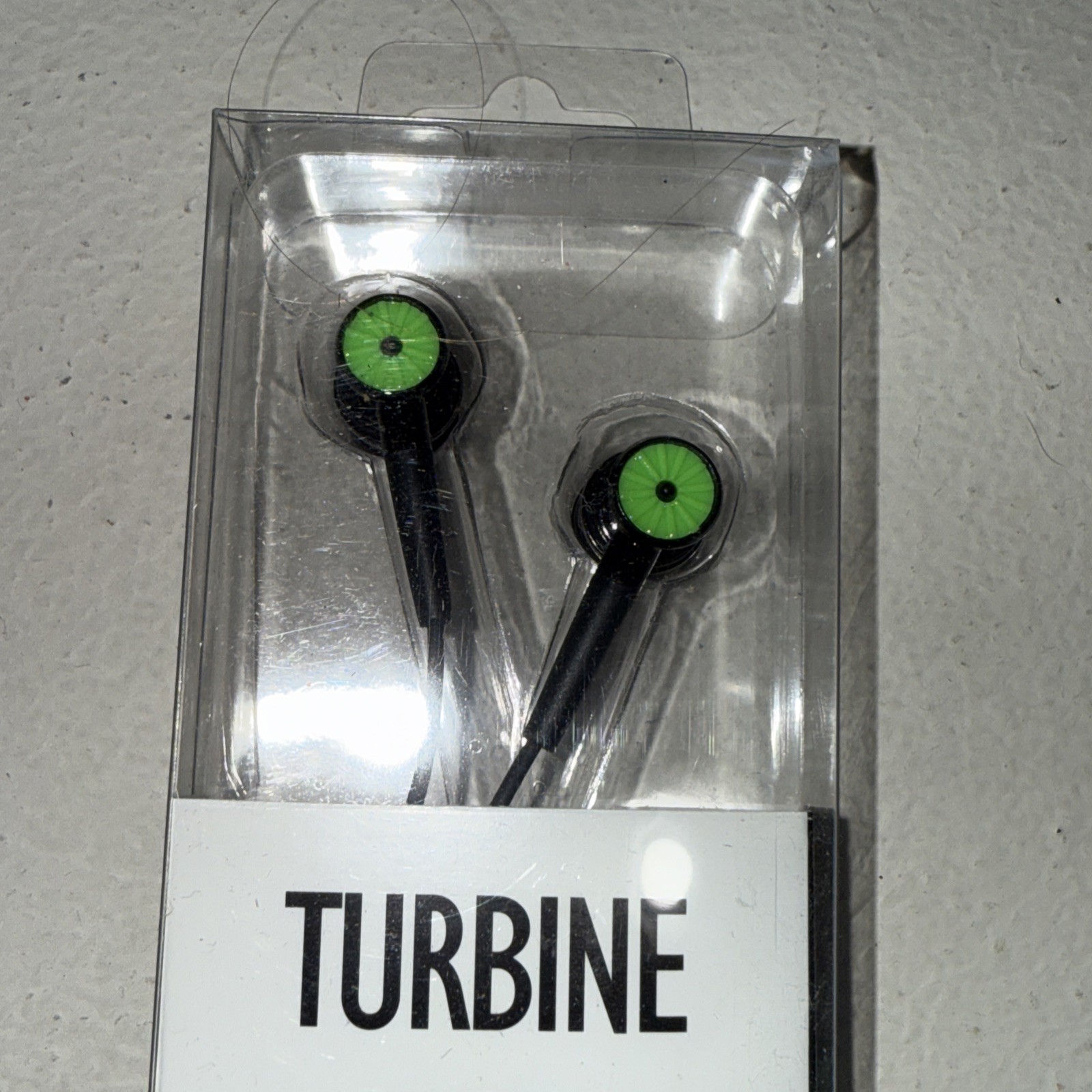 Turbine stereo earbuds built-in microphone & push to talk button 3.5mm Green