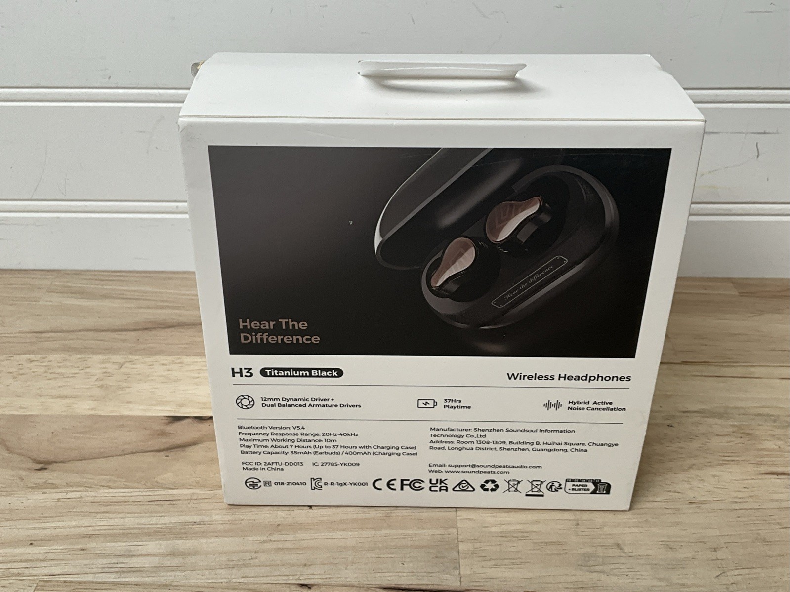 SOUND PEATS H3 HI-RES Wireless Earbuds TITANIUM BLACK