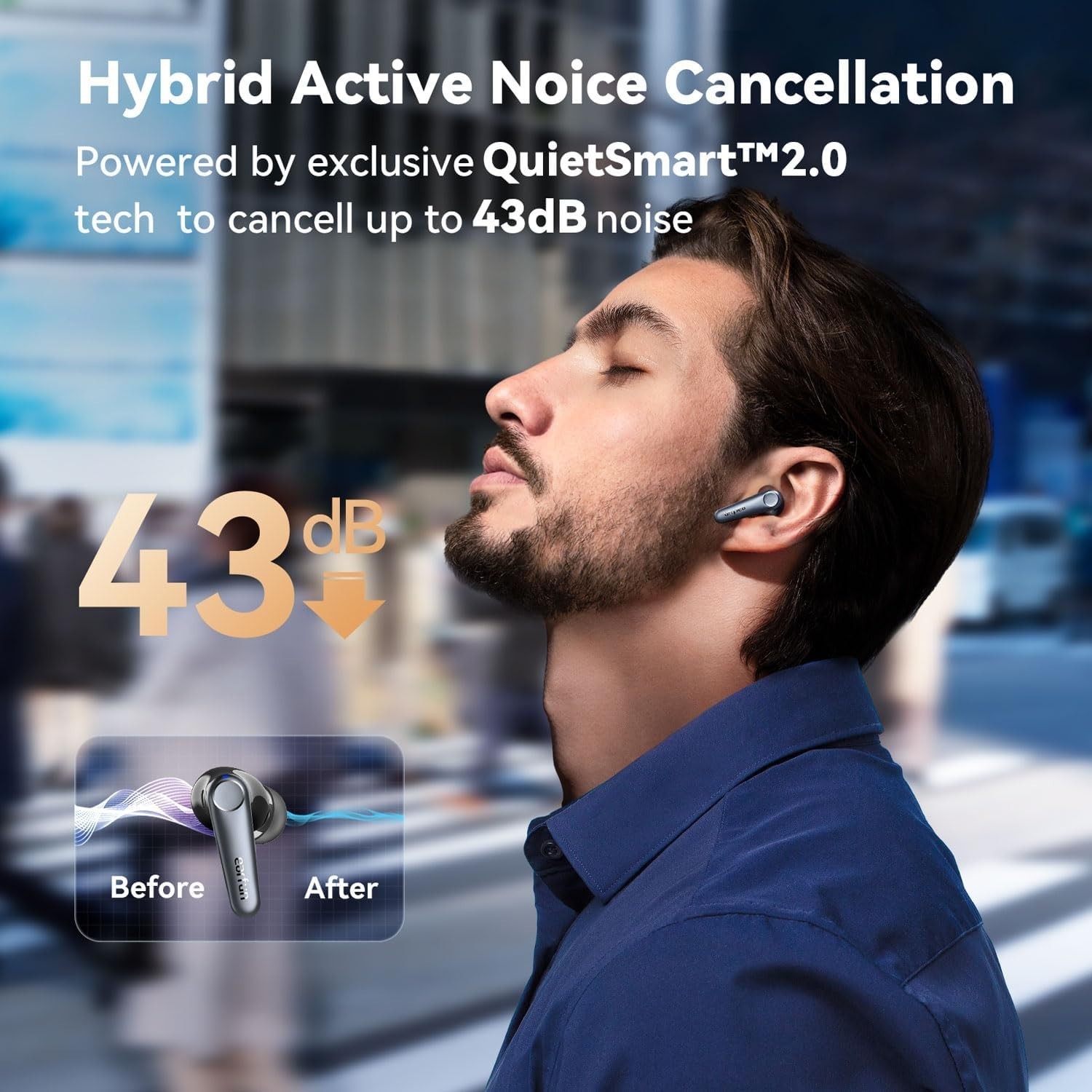 Earbuds Air Pro 3: 11mm Drivers, 45H Playtime, App EQ, Wireless Chg