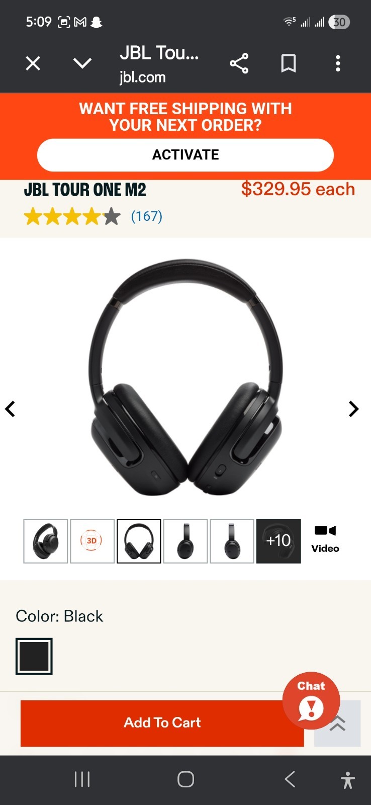 JBL Tour One M2 Wireless Over-Ear Headphones Black Adaptive Noise Cancelling