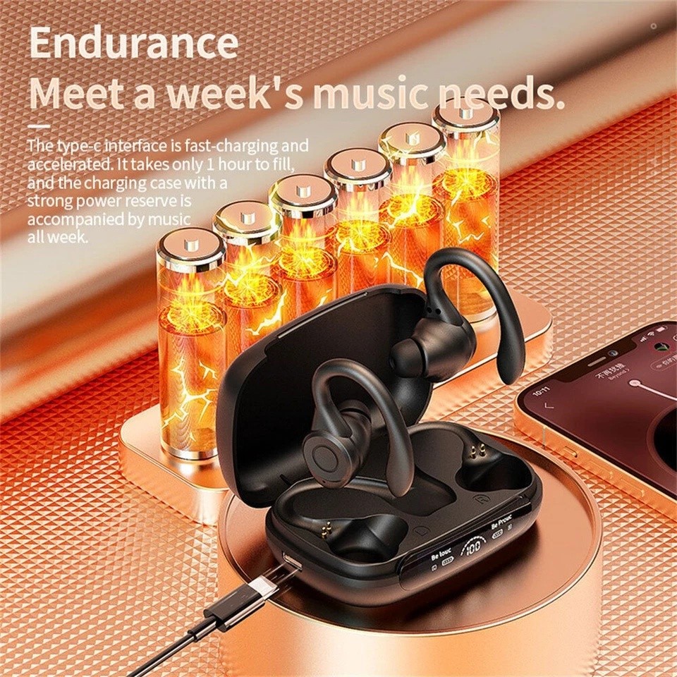 Wireless Bluetooth 5.3 Headset TWS Earphones Earbuds Stereo Headphones Ear Hook