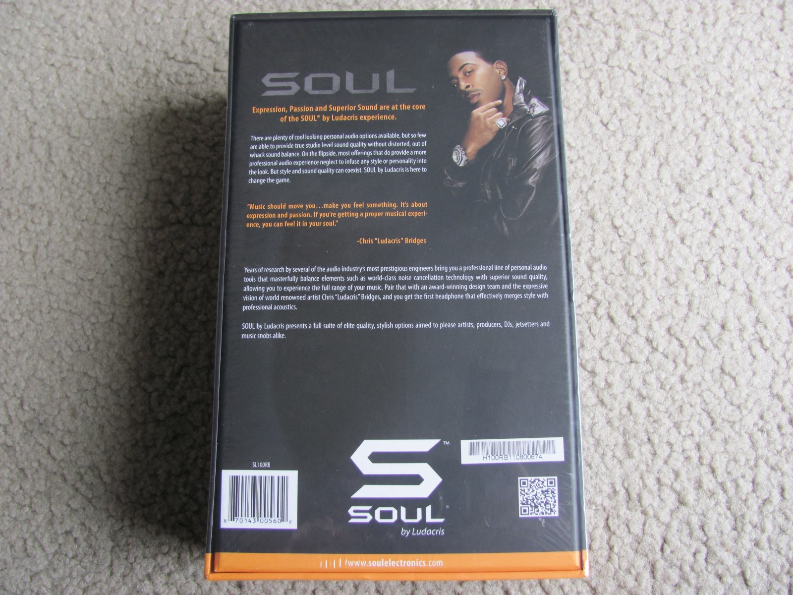 Brand New SOUL by Ludacris SL100 Ultra Dynamic On-Ear Headphones Black/Red