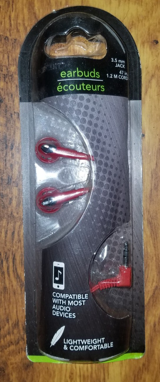 E-Circuit Red Digital Stereo Earphones NIP NEW