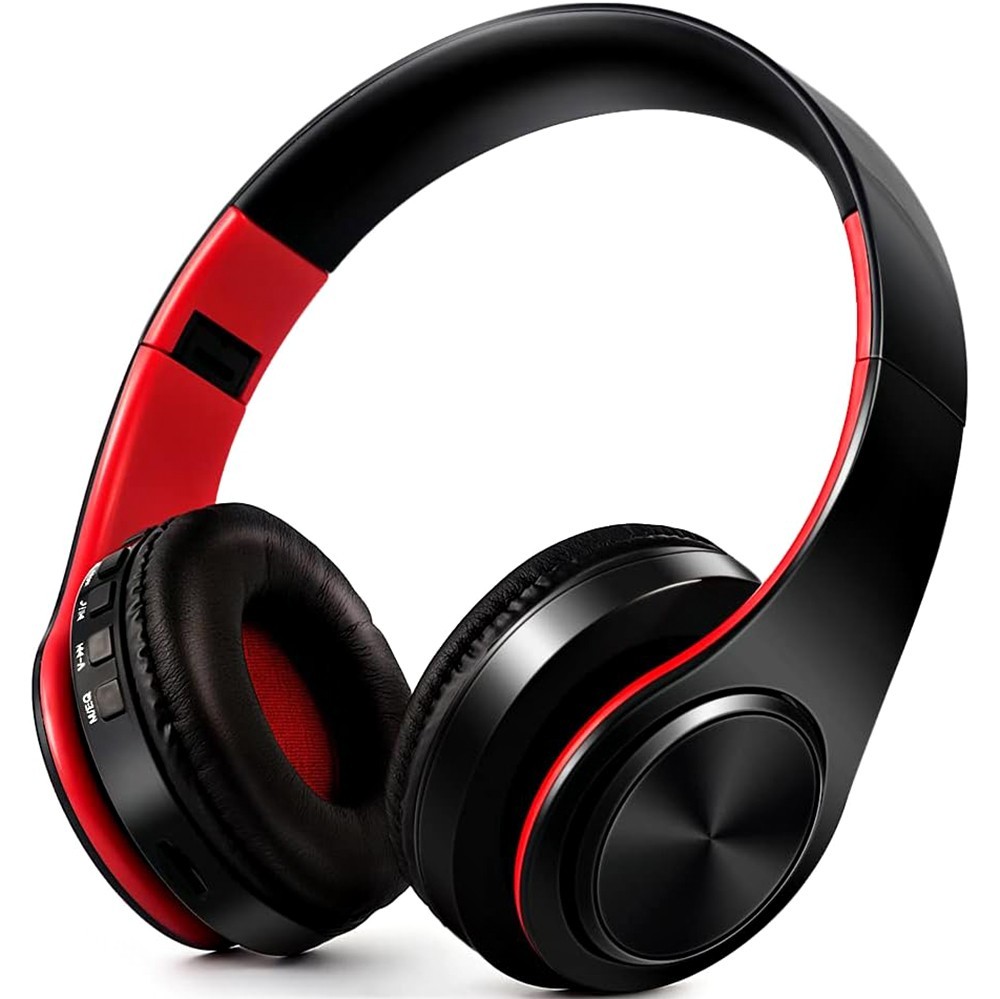 WIRELESS BLUETOOTH HEADPHONES HI-FI STEREO ADJUSTABLE MIC 3.5MM FM RADIO MP3 TF
