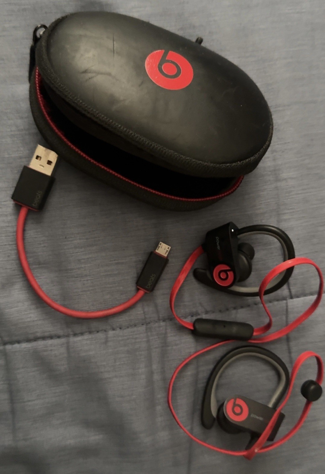 Beats by Dr. Dre Powerbeats Wireless Headphones Red/Black **W/Case+Charger**