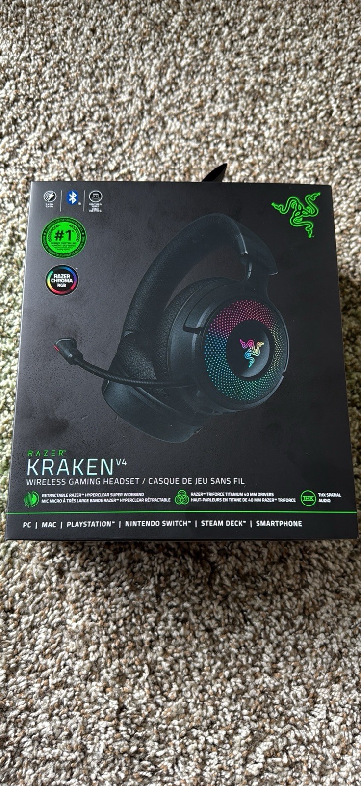 Razer Kraken V4 Wireless Gaming Headset RGB Multicolor Lighting