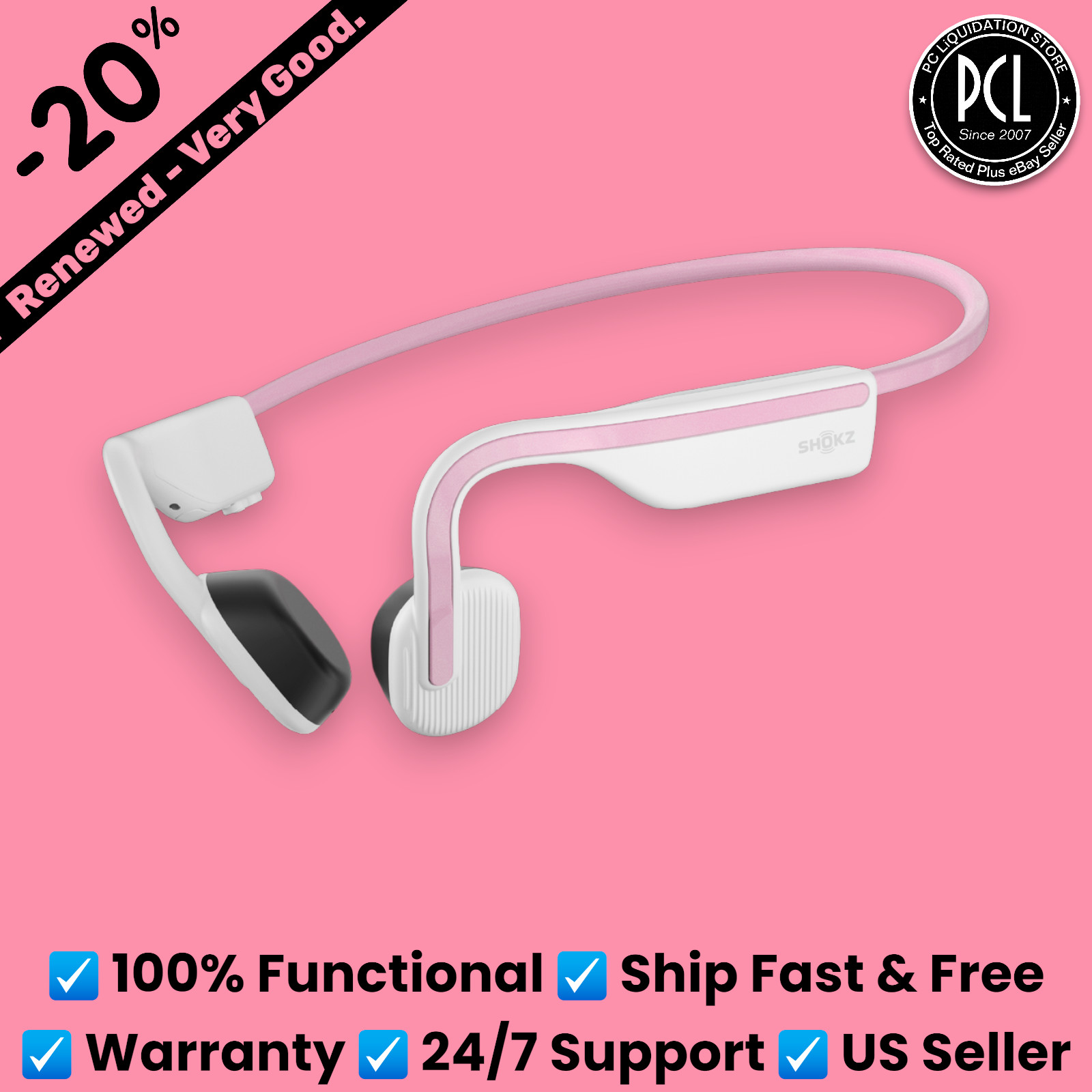 ✅ Shokz OpenMove Bone Conduction Wireless Headphones IP55 Bluetooth PINK ✅