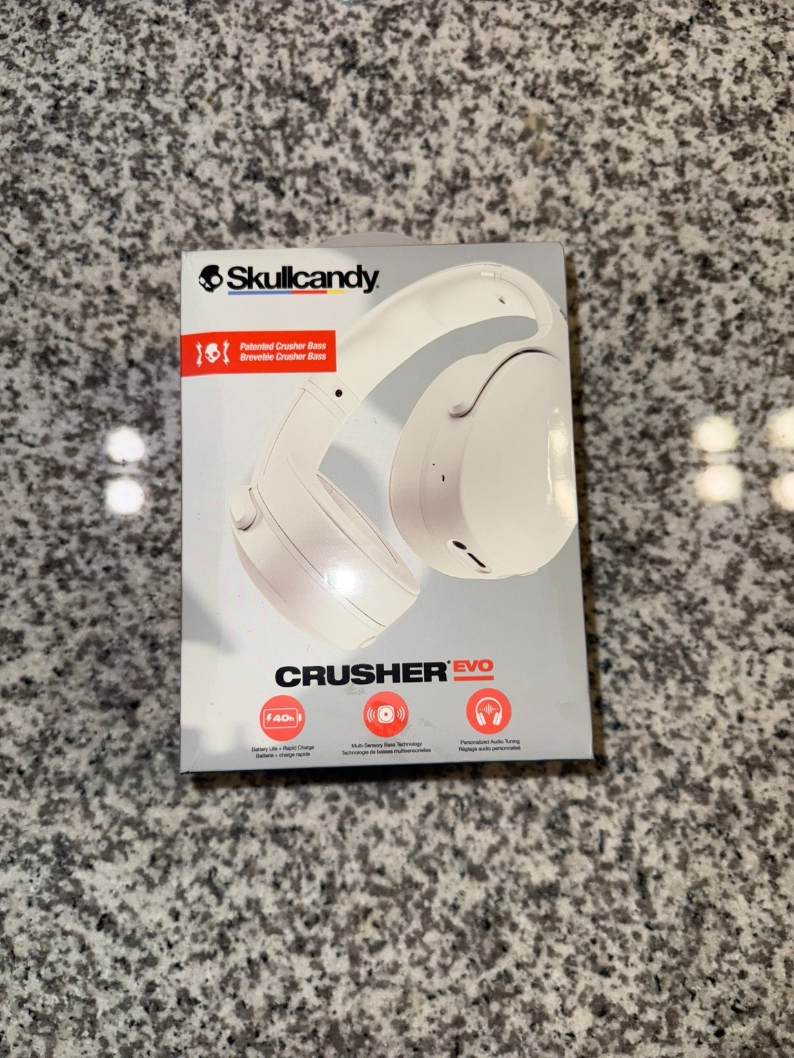 Skullcandy Crusher Evo Wireless Over-Ear Headphones – White (Bone)
