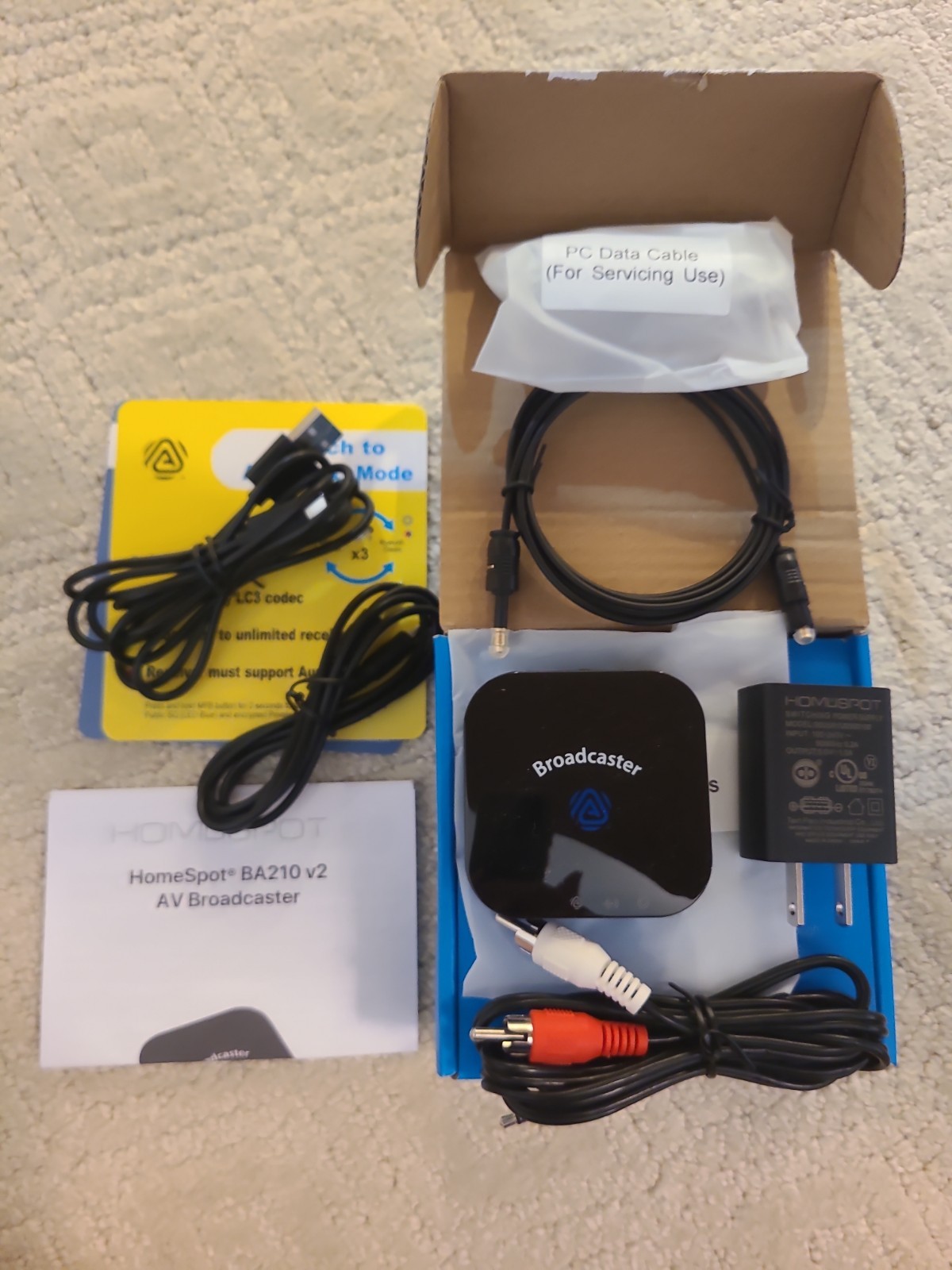 HomeSpot BA210 V2 Auracast TV Bluetooth Wireless Transmitter OPEN BOX