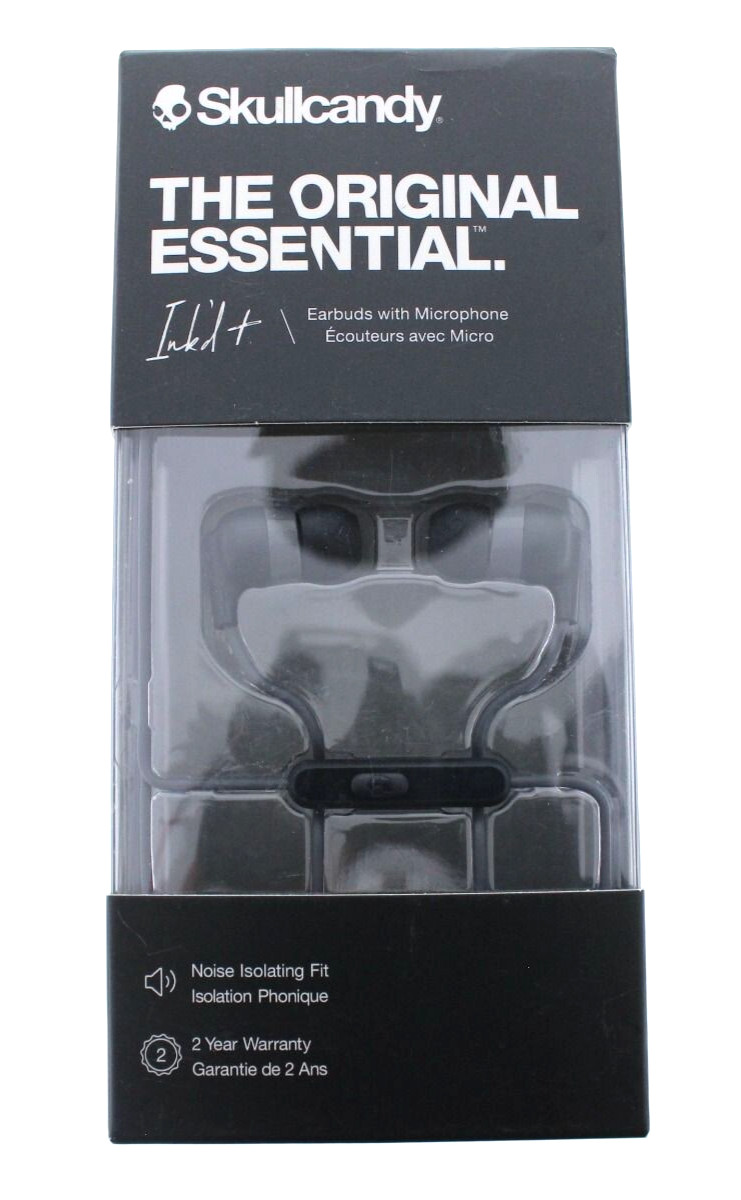 Skullcandy Ink’D+ The Original Essential Wired In-Ear Headphones Black Brand New