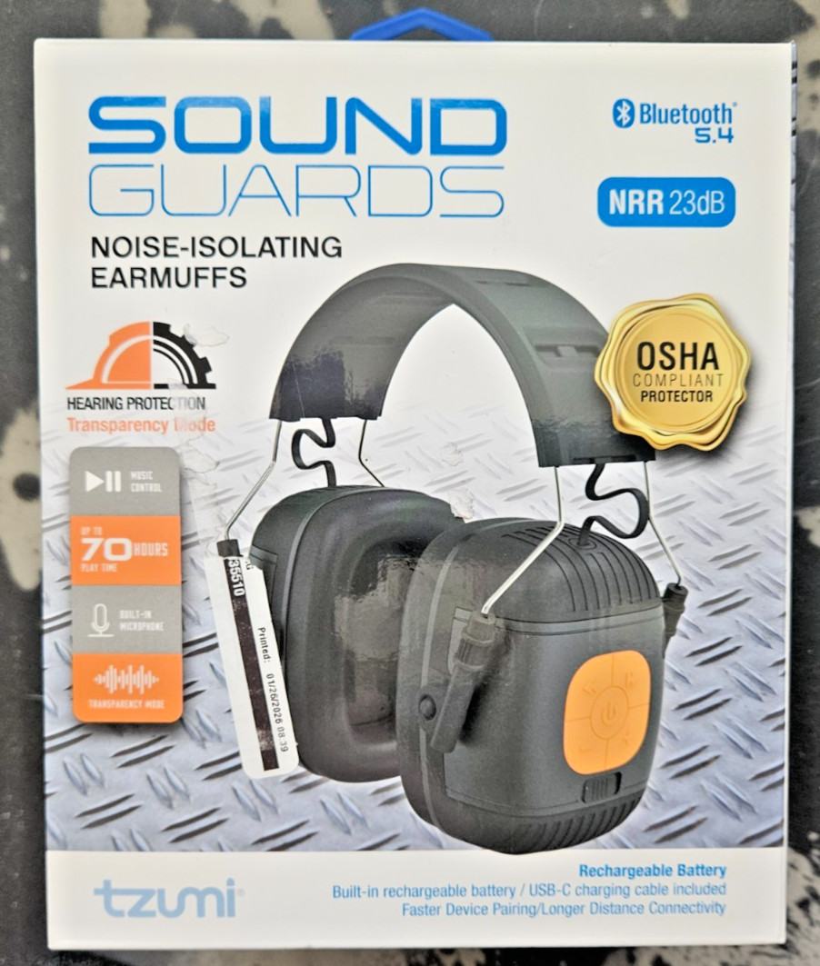 Tzumi SoundGuards Over Ear Jobsite Hearing Protection Headphones