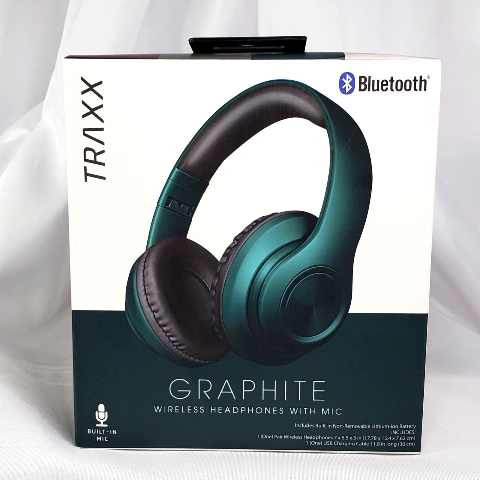 Traxx Graphite Bluetooth Wireless Headphones With Built-In Mic New in box