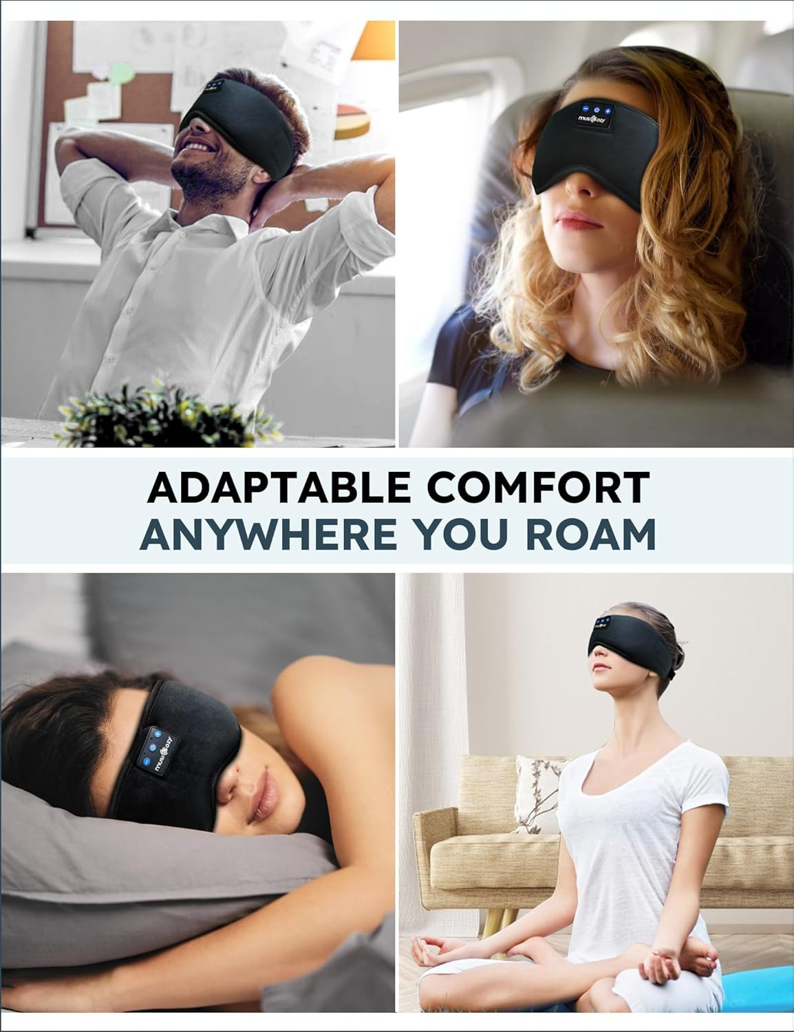 Sleep Headphones, Bluetooth 5.4 Sleep Mask Headband Headphones Sleeping Eye Mask