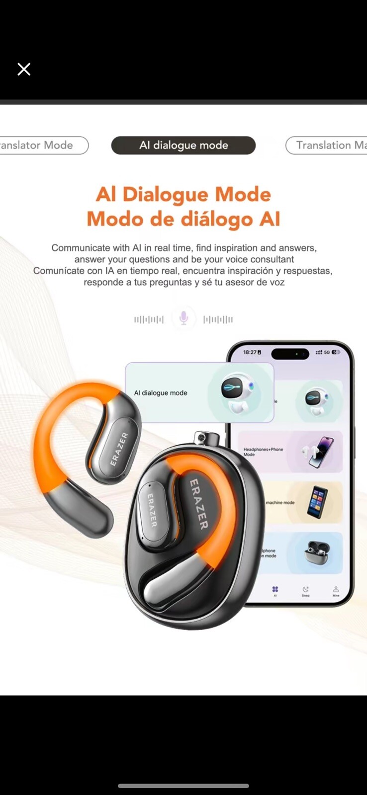 ERAZER XF31 Al Translation Earphones True Wireless OWS Headphones