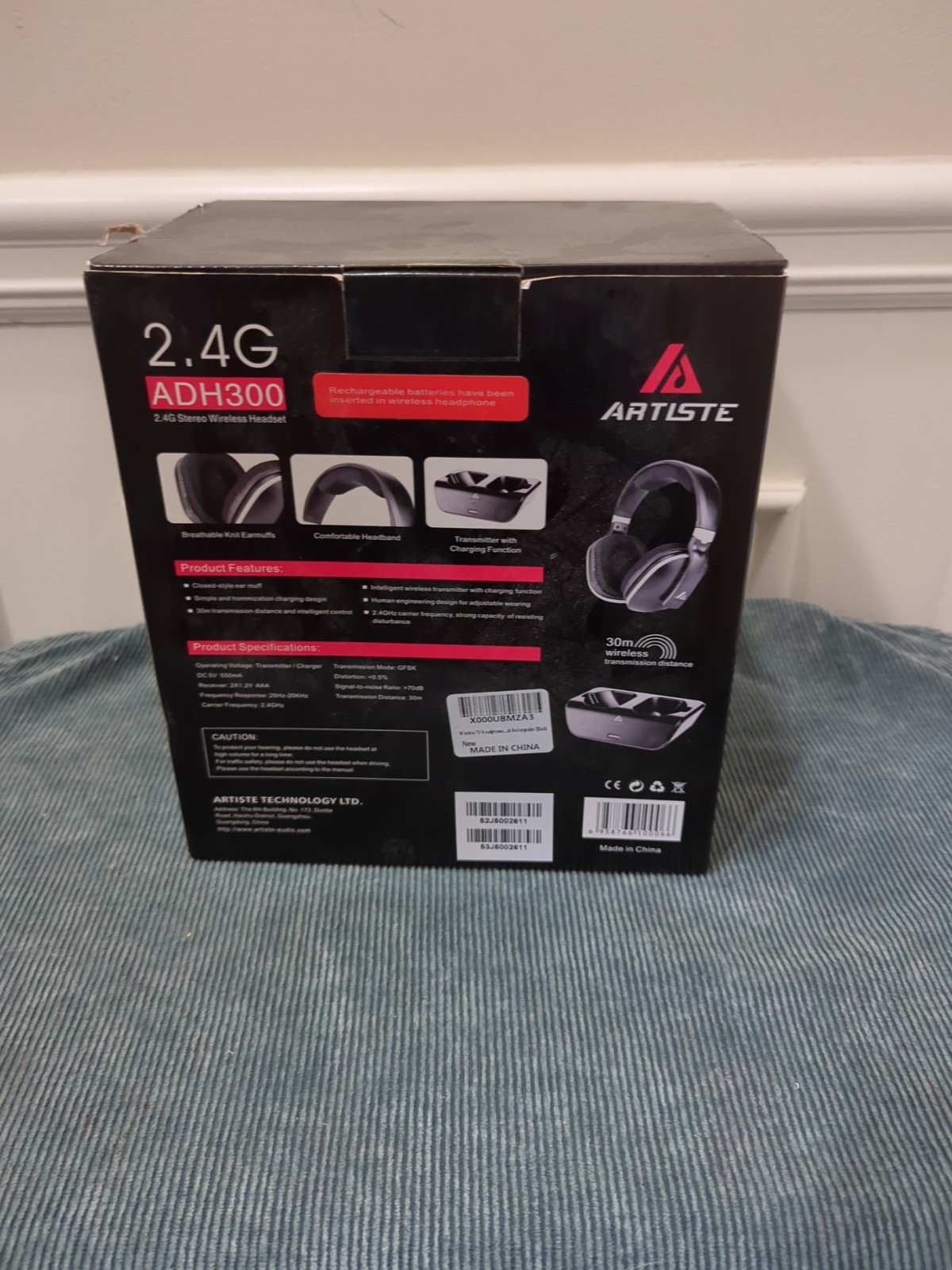 NIOP Artiste TV 2.4GHz RF Wireless Over Ear Digital Stereo Headset – Black