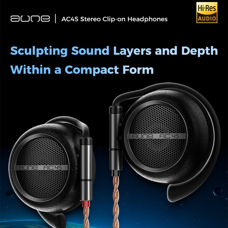 Aune AC45 Stereo 3.5mm/4.4mm Clip-on Hifi Earphones Interchangeable Cable
