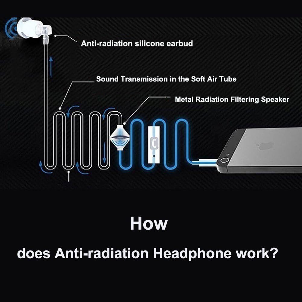 KINDEN Air Tube Headset Binaural with Mic, Deep Bass Noise Cancelling – White