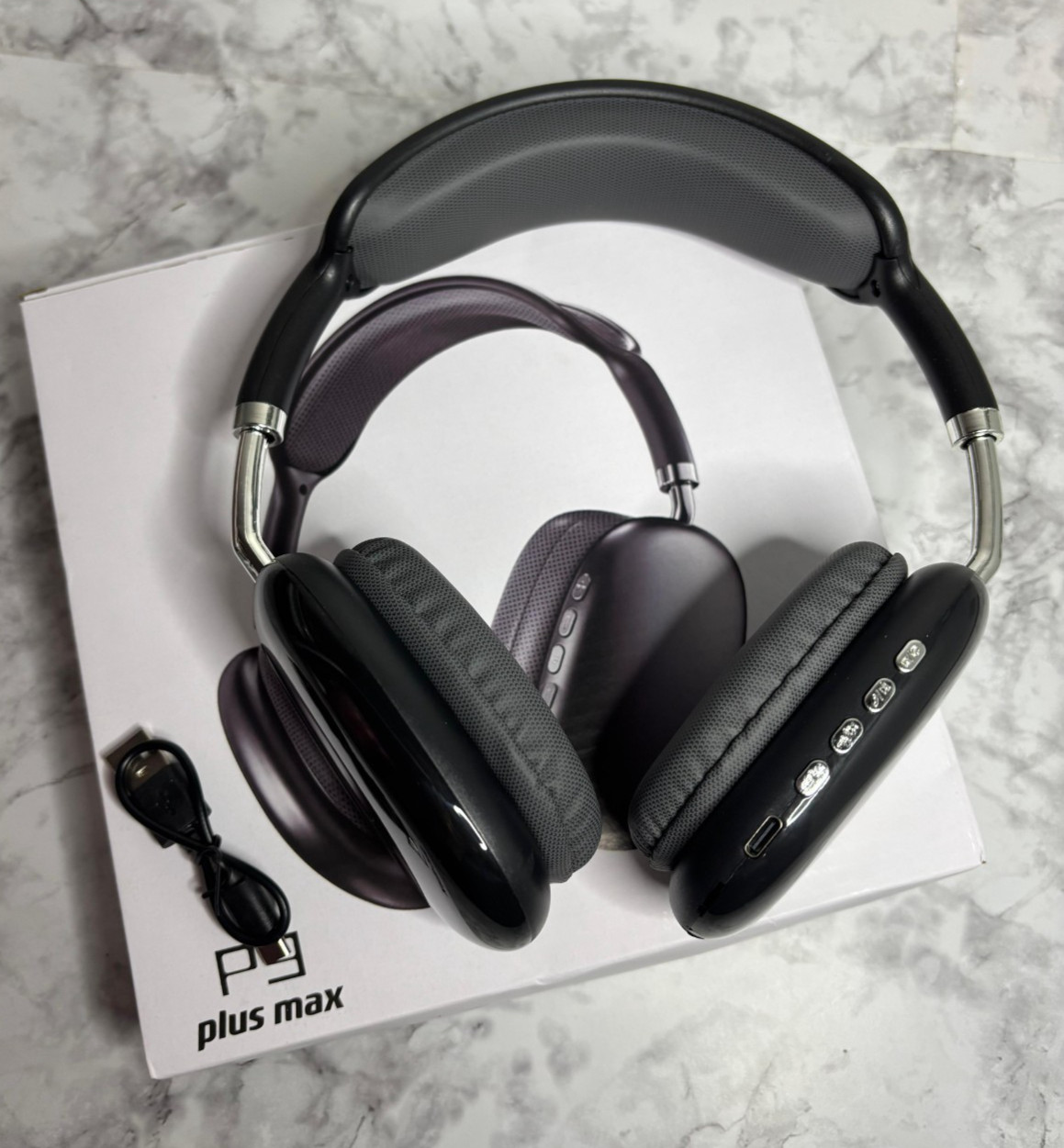 P9 Plus Max Over-Ear Headband Double Ear-Cup Headphones Black New In The Box